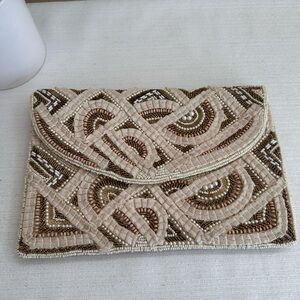 New Antik Kraft Sand Style Bedded Hand Made in India Clutch